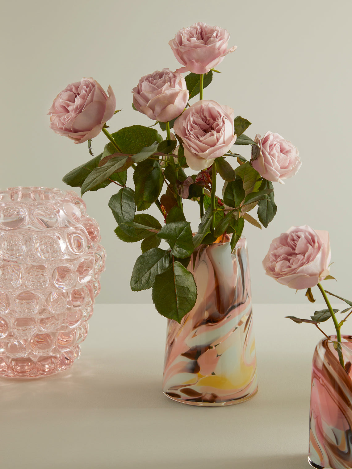The Glass Studio - Marbled Hand-Blown Glass Vase -  - ABASK