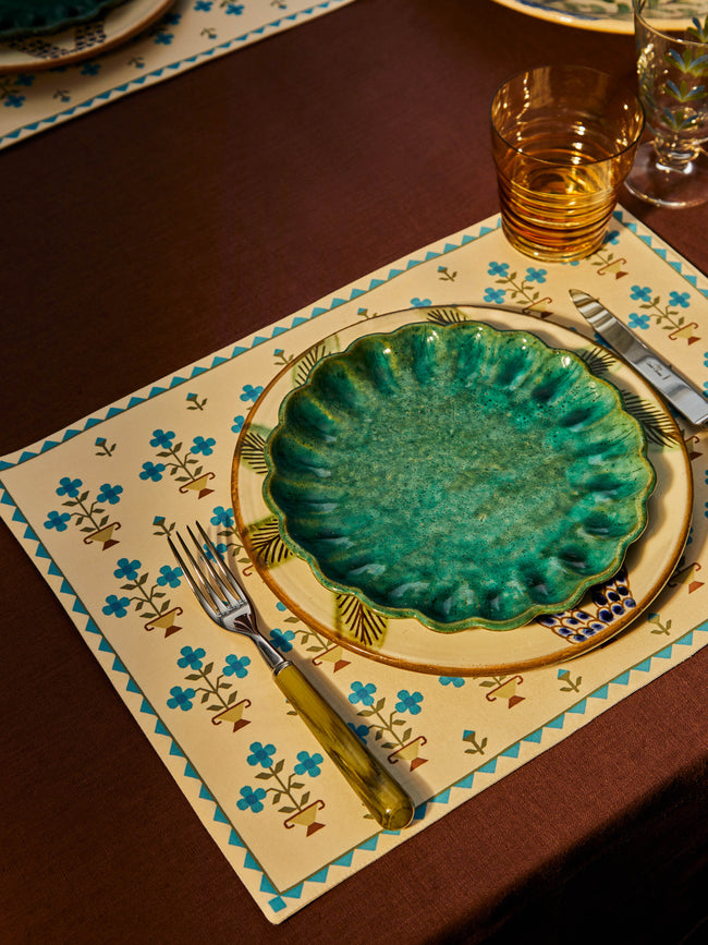 Anut Cairo - Ottoman Vase Hand-Printed Cotton Placemats (Set of 4) -  - ABASK