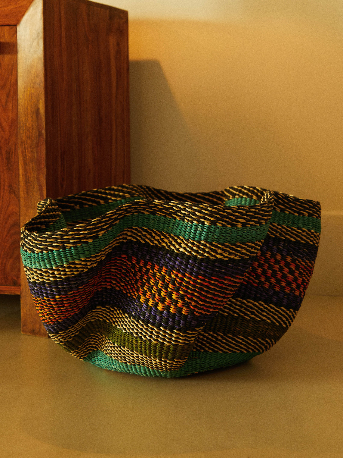 Baba Tree - Pakurigo Wave Handwoven Elephant Grass Basket -  - ABASK
