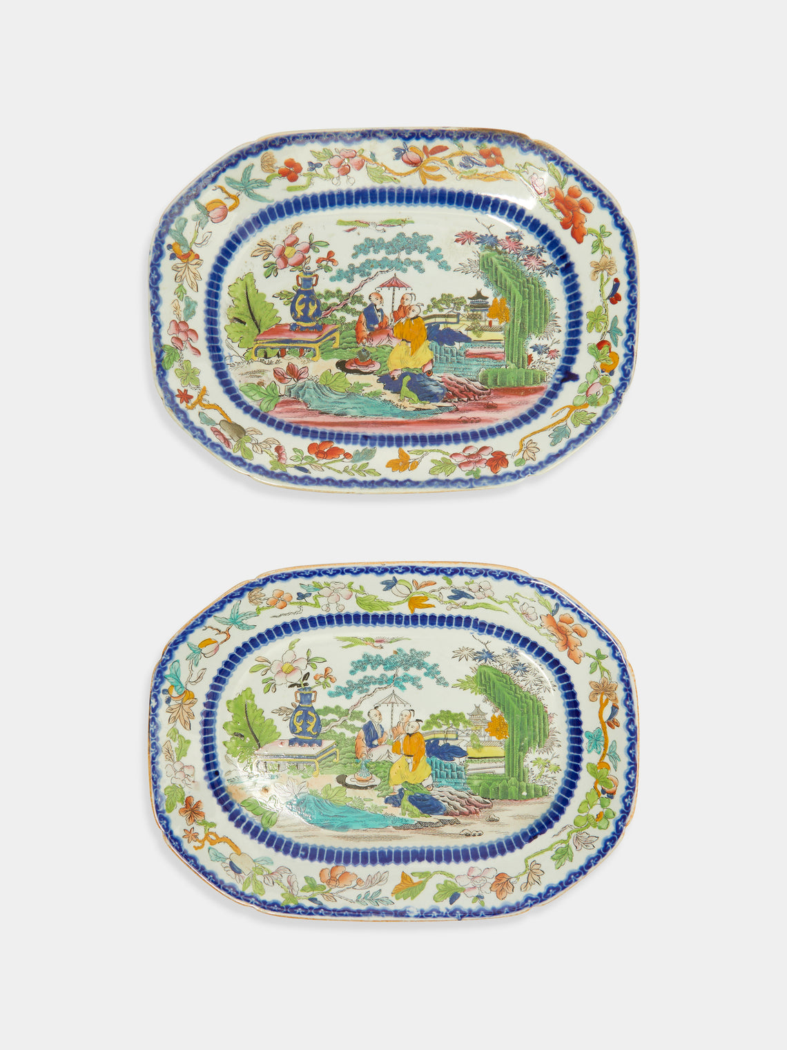 Antique and Vintage - 1820s Mogul Masons Ironstone Platter (Set of 2) -  - ABASK