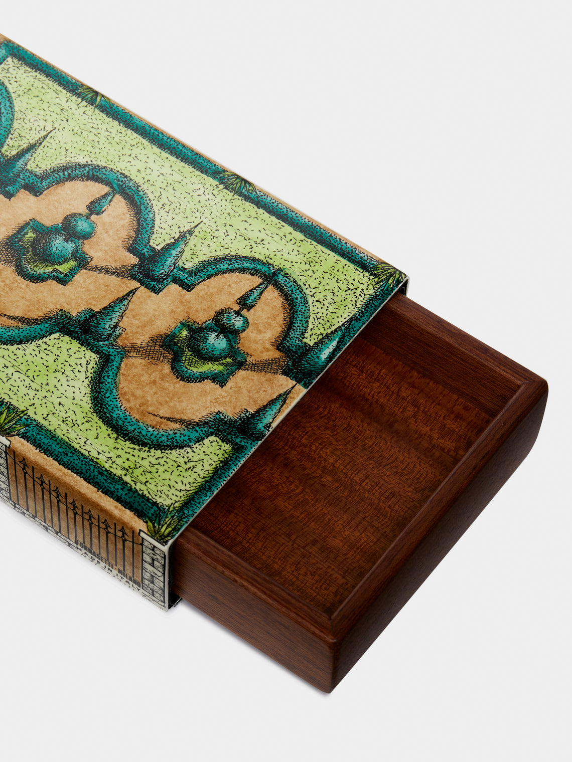 Fornasetti - Giardino All'Italiana Iron and Wood Box - Green - ABASK