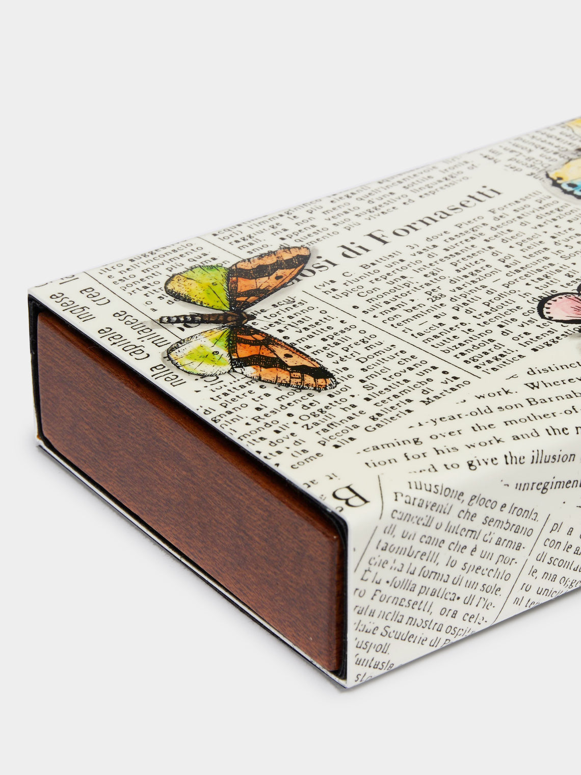 Fornasetti - Ultime Notizie Iron and Wood Box - White - ABASK