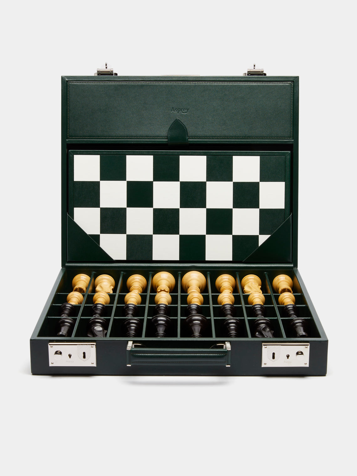Asprey - Hanover Saddle Hide Chess Set - Green - ABASK