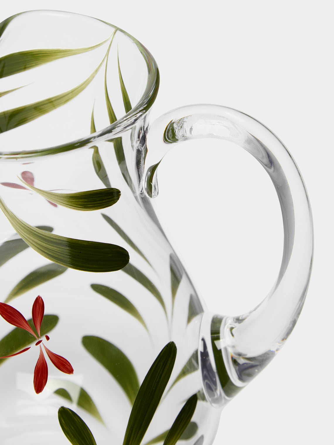Los Vasos de Agua Clara - Dragonfly Hand-Painted Glass Jug -  - ABASK