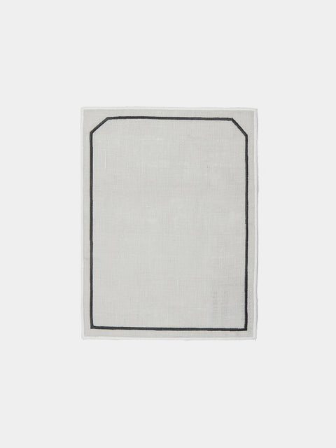 Los Encajeros - Octo Embroidered Linen Cocktail Napkins (Set of 6) -  - ABASK - 