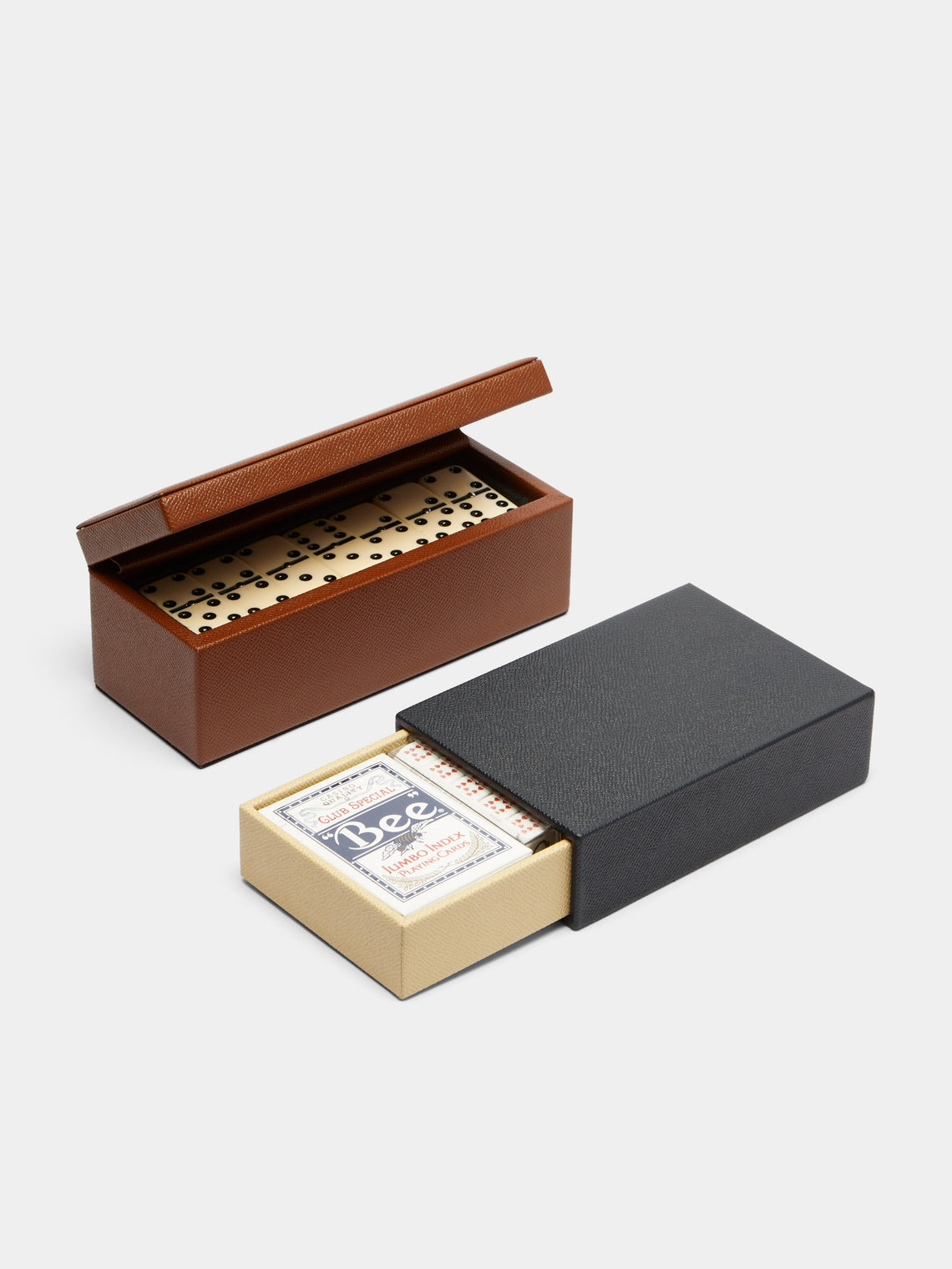 Geoffrey Parker - Leather Matchbox Twin Deck with Dice -  - ABASK