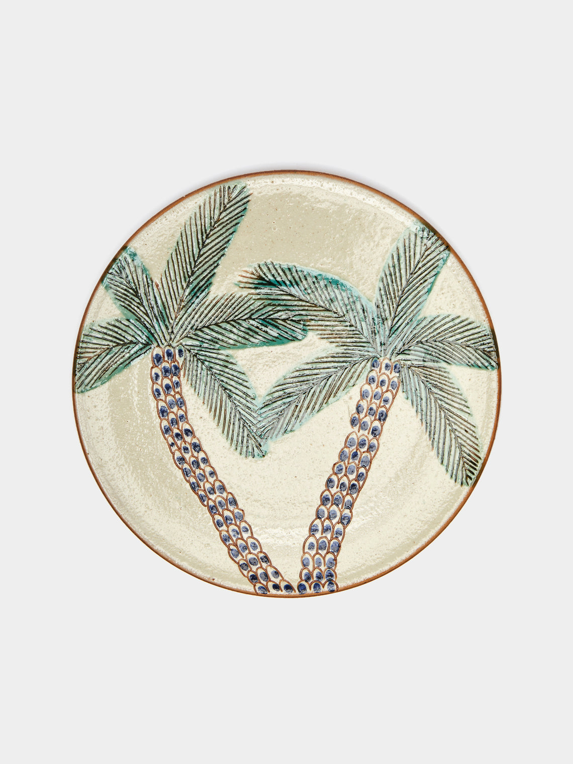 Anut Cairo - Palm Hand-Painted Ceramic Dinner Plates (Set of 4) -  - ABASK - 