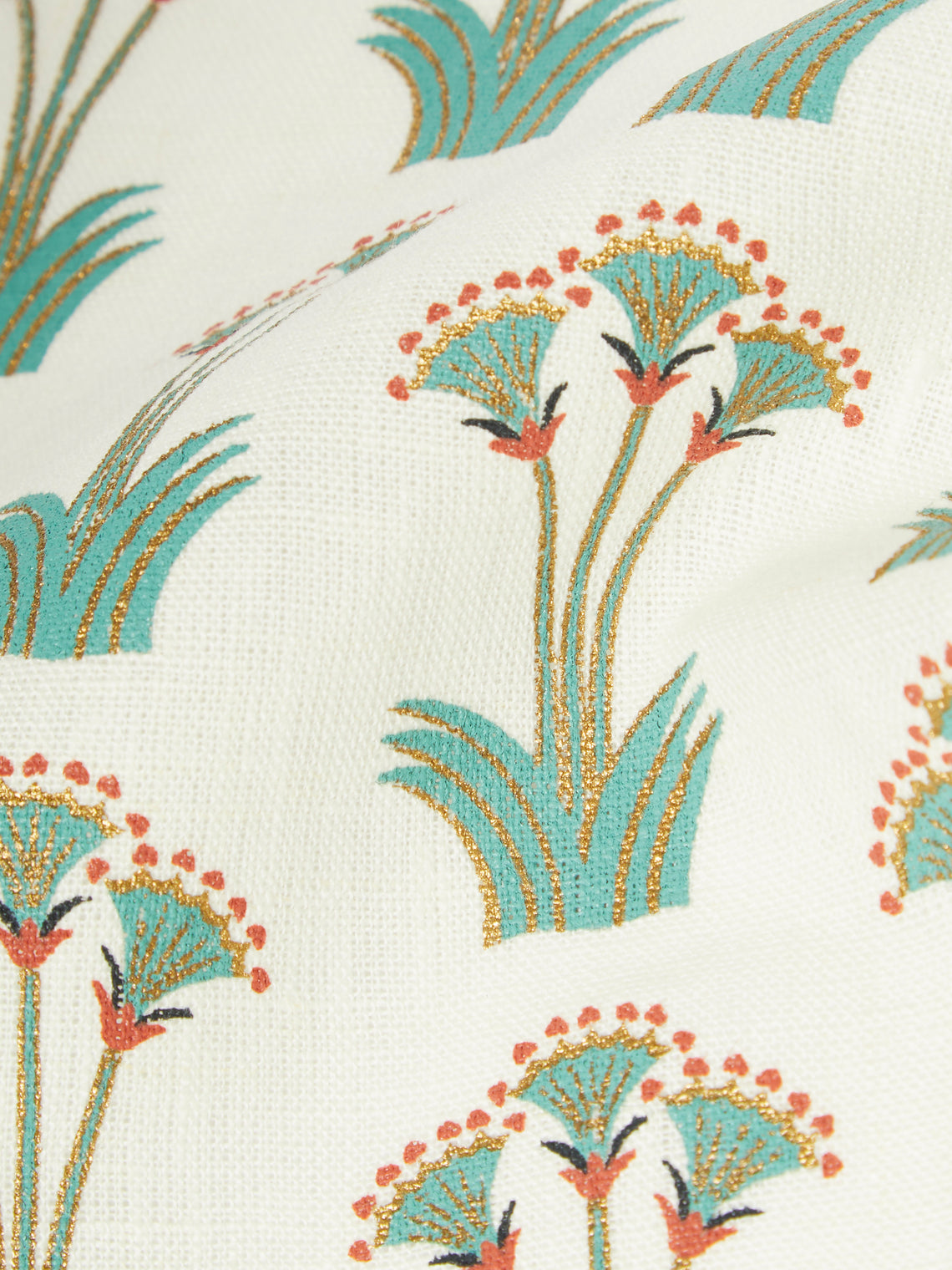 Anut - Nile Lotus Hand-Printed Linen Placemats (Set of 4) -  - ABASK