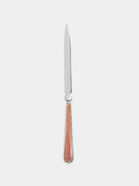 Antique and Vintage - 1920s Sterling Silver Enamel-Mounted Letter Opener - Pink - ABASK - 