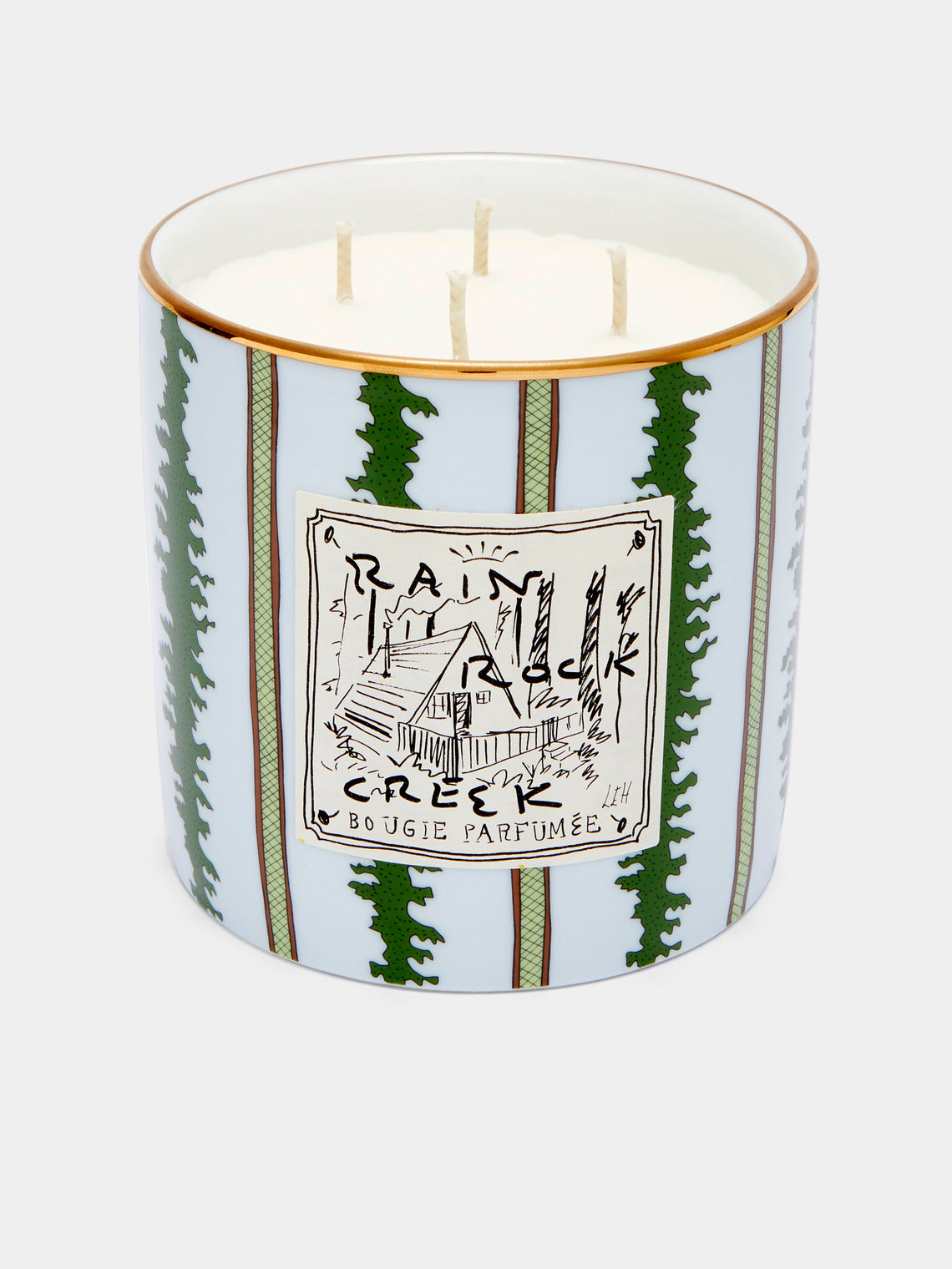 Ginori 1735 - Profumi Luchino Rain Rock Creek Porcelain Large Candle -  - ABASK - 