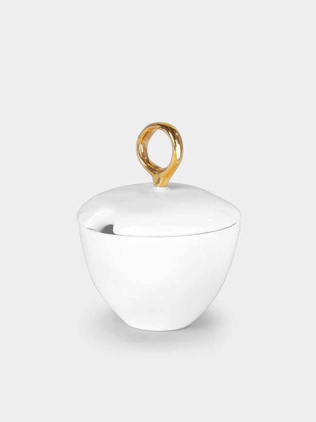 Feldspar - Hand-Painted 24ct Gold and Bone China Sugar Bowl -  - ABASK - 
