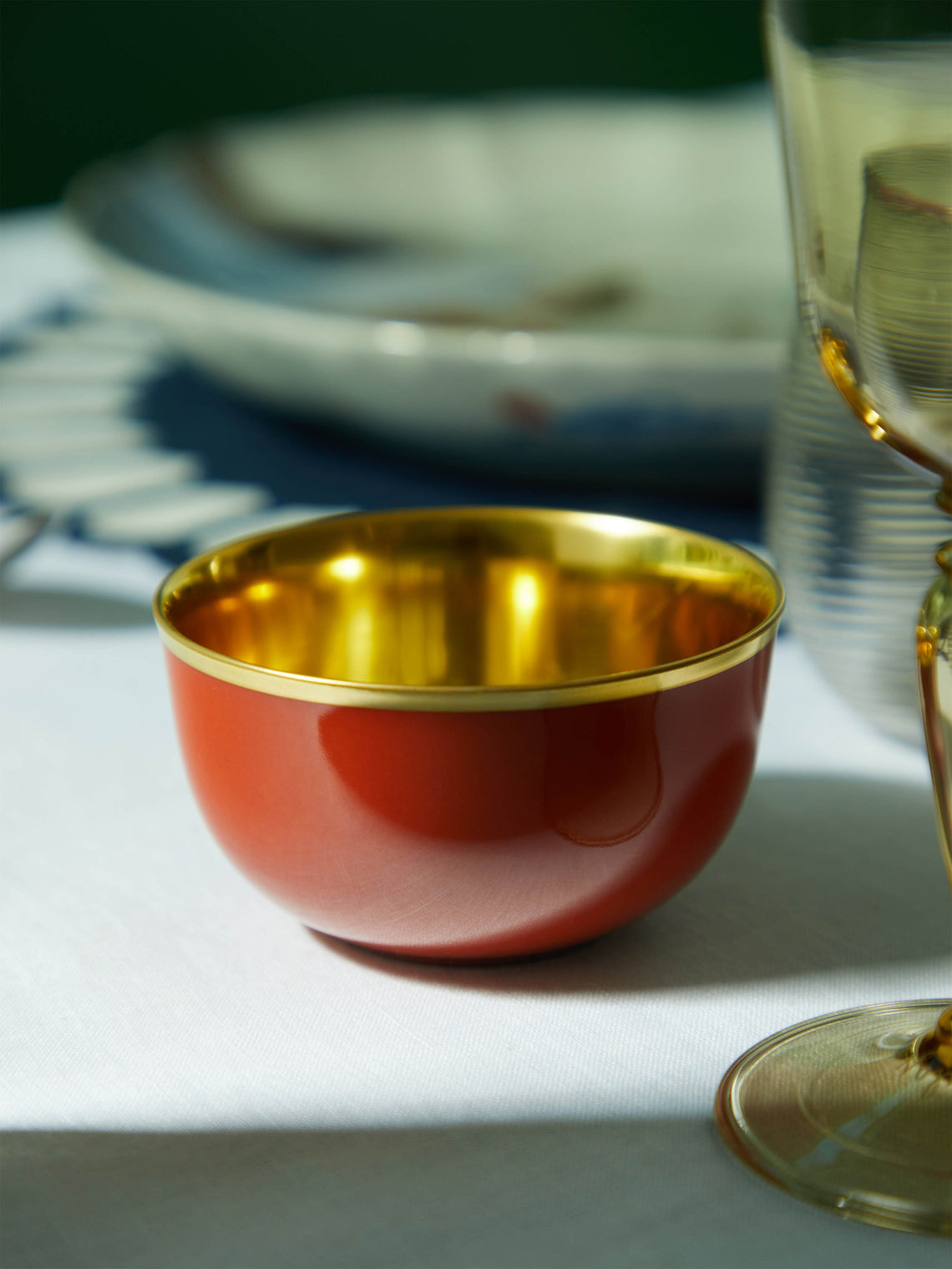 Augarten - Hand-painted Champagne Coupe - Red - ABASK