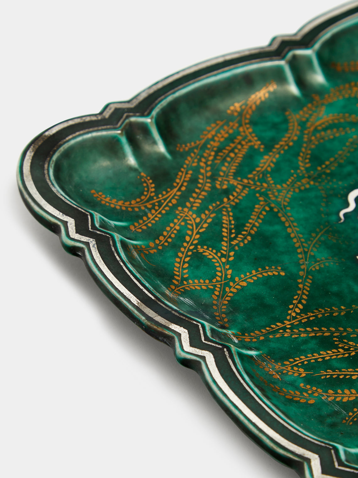 Antique and Vintage - 1931 Wilhelm Kåge "Argenta" Tray - Green - ABASK