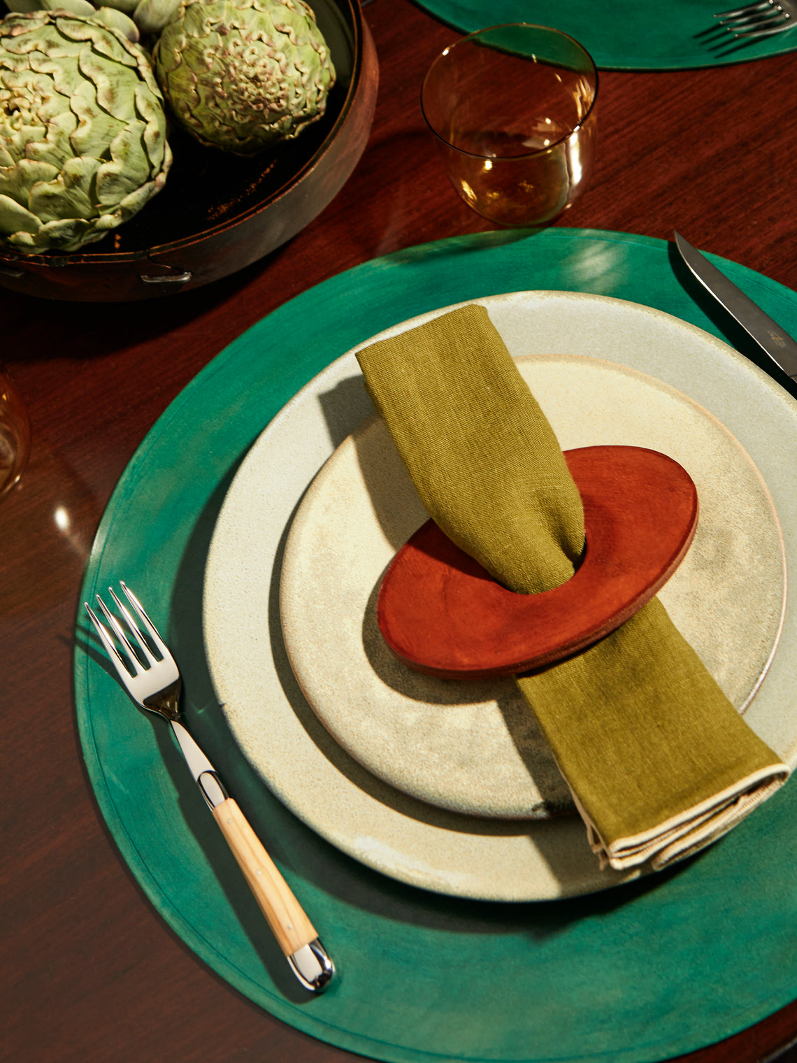 Peter Speliopoulos Projects - Hand-Stained Leather Napkin Rings (Set of 4) -  - ABASK