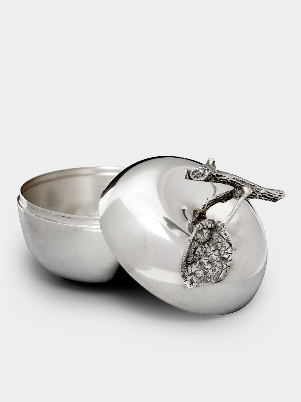 Antique and Vintage - 1960s Silver Apple Box -  - ABASK