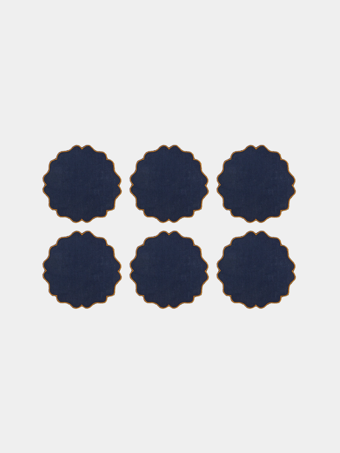 Los Encajeros - Valver Embroidered Linen Coasters (Set of 6) -  - ABASK