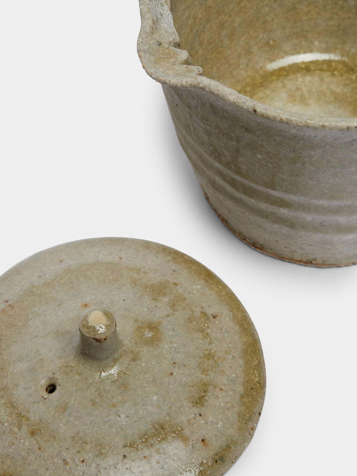 Ingot Objects - Shiboridashi Ash-Glazed Ceramic Teapot -  - ABASK