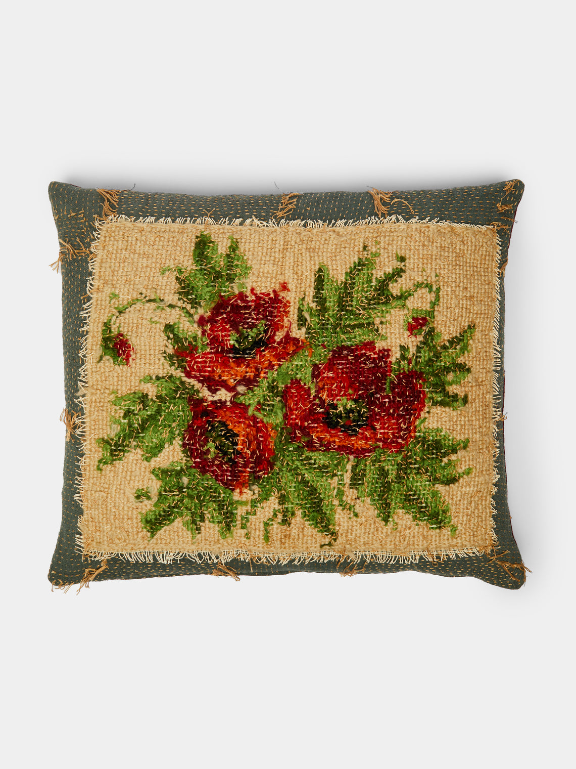 By Walid - 19th-Century Needlepoint Linen Cushion -  - ABASK - 