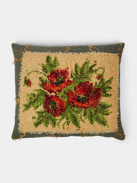 By Walid - 19th-Century Needlepoint Linen Cushion -  - ABASK - 
