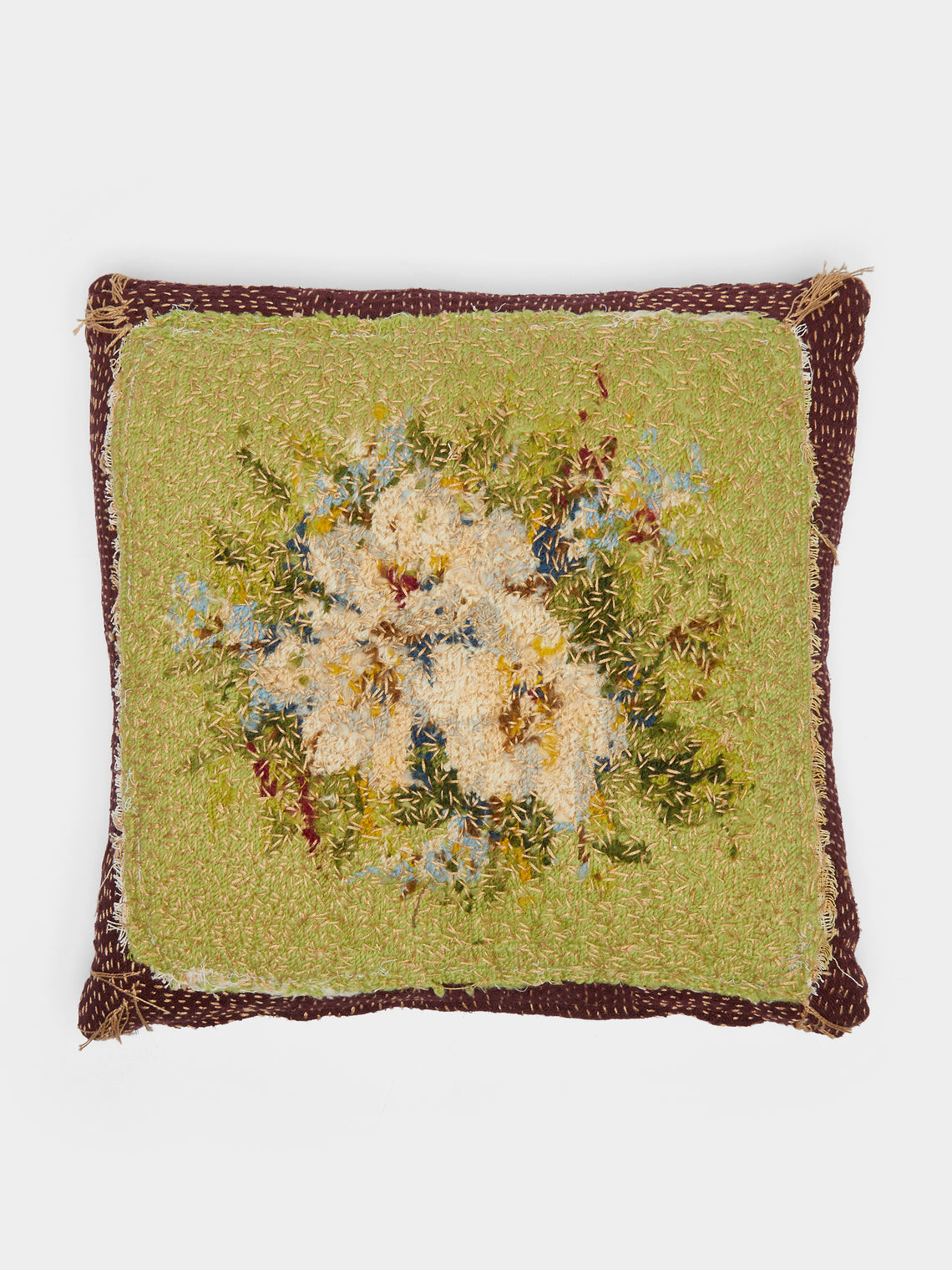 By Walid - 19th-Century Victorian Needlepoint Linen Cushion -  - ABASK - 