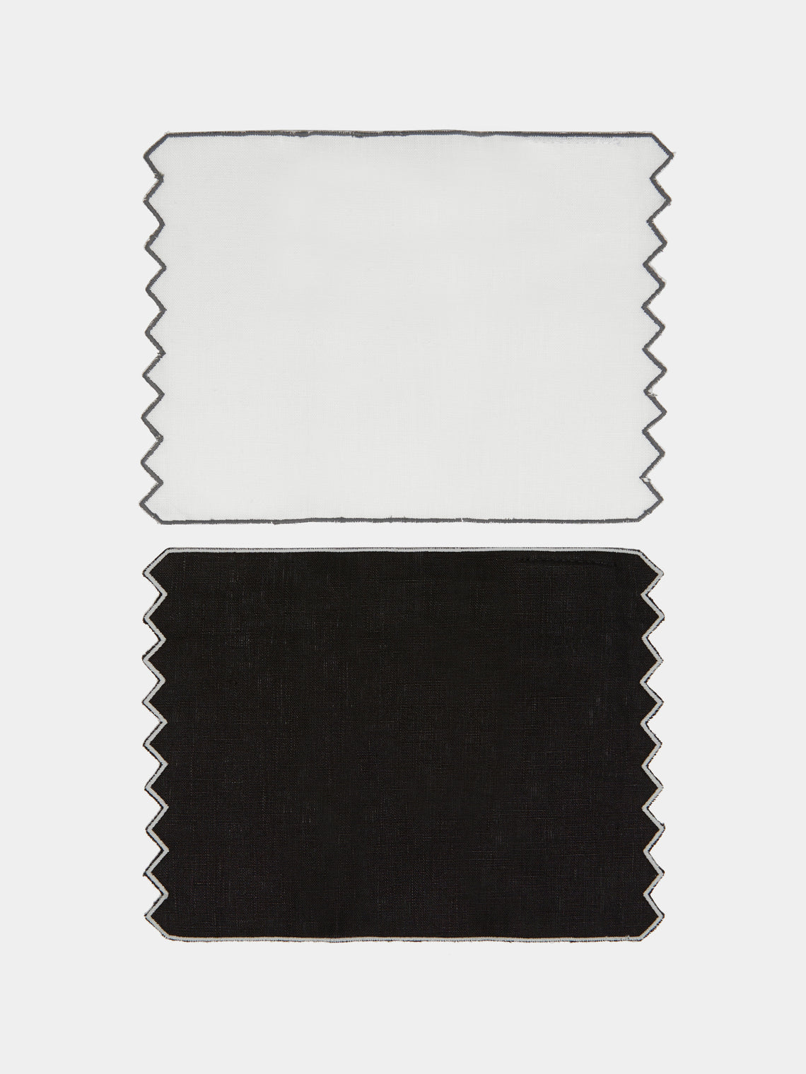 Los Encajeros - Triangu Embroidered Linen Cocktail Napkins (Set of 6) -  - ABASK