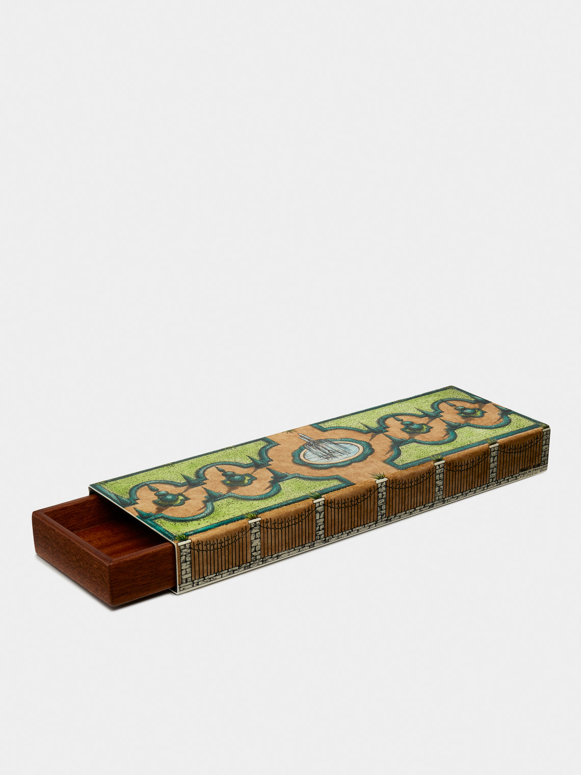 Fornasetti - Giardino All'Italiana Iron and Wood Box - Green - ABASK
