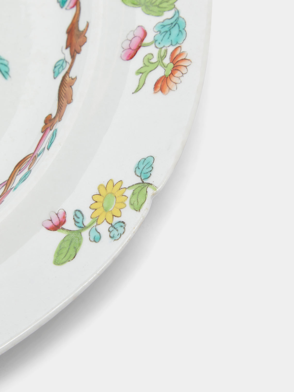 Early 20th Century Flower Bone China Plates (Set of 8)