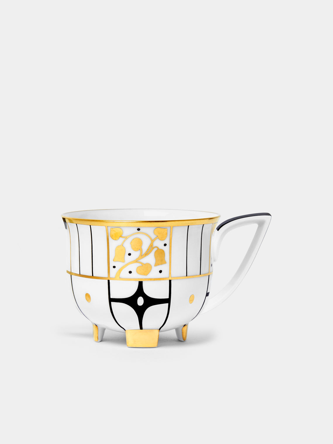 Augarten - Déco Vienne Hand-Painted Porcelain Coffee Cup and Saucer - ABASK