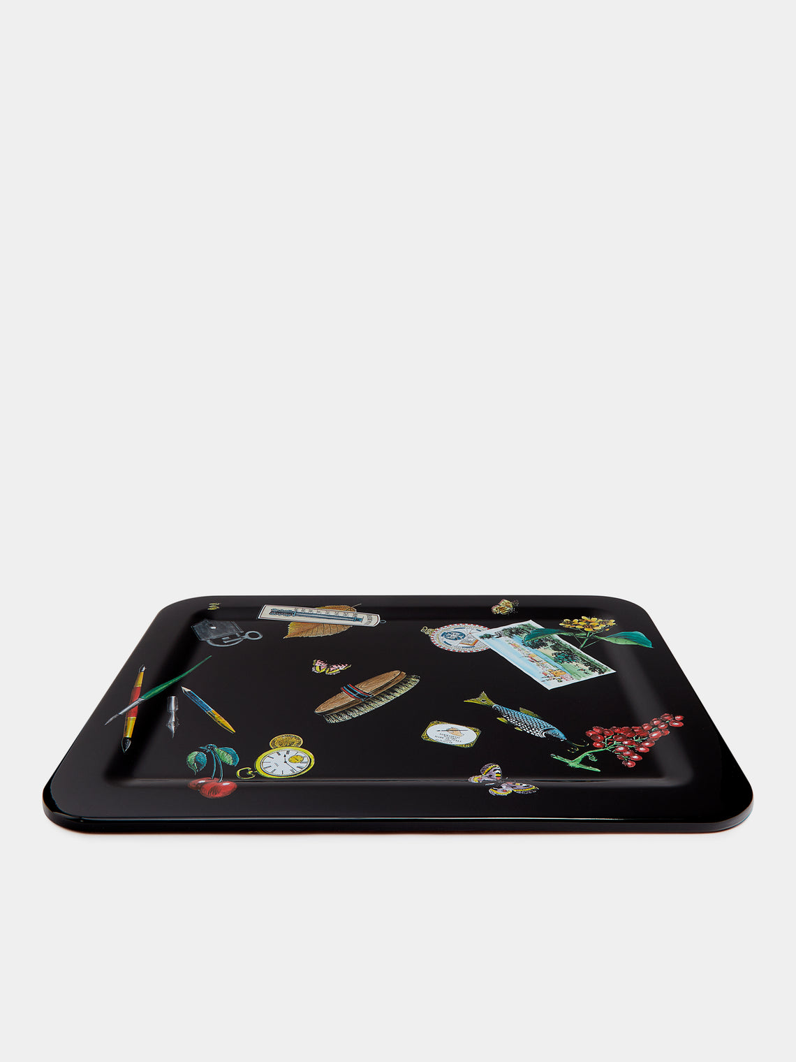 Fornasetti - Oggetti Sparsi Wood Tray - Black - ABASK