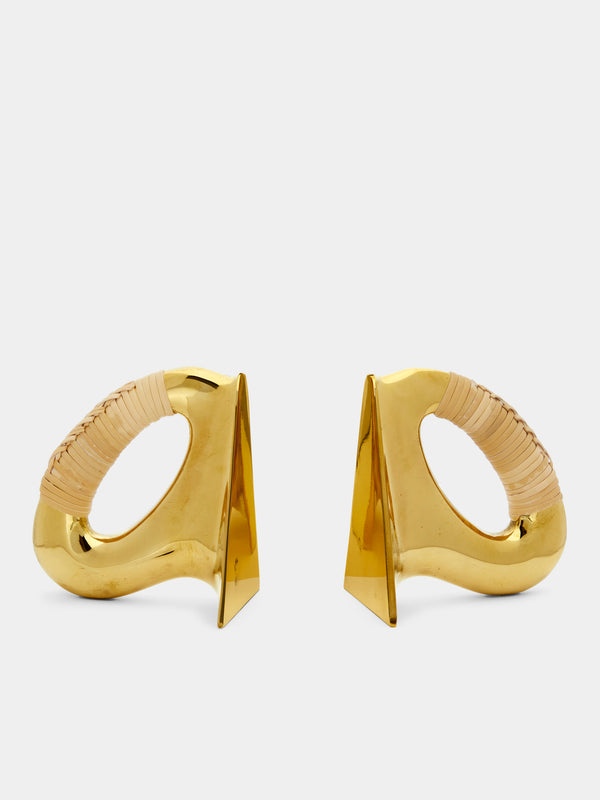 Carl Auböck - Brass and Cane Bookends -  - ABASK - 