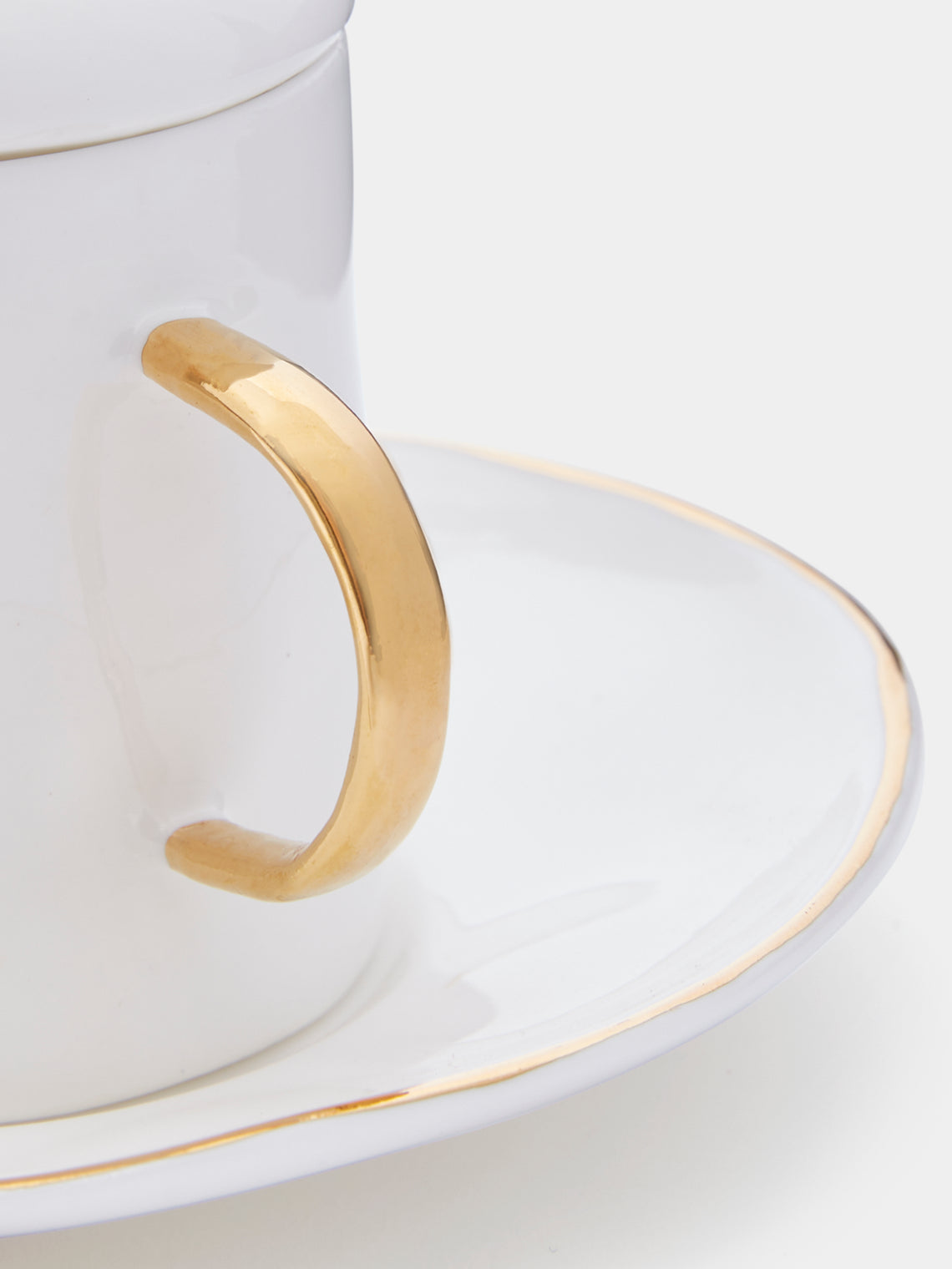Feldspar - Hand-Painted 24ct Gold and Bone China Lidded Espresso Cup -  - ABASK