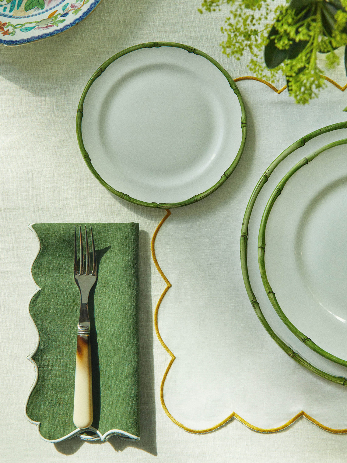 Z.d.G - Ramatuelle Bamboo Hand-Painted Ceramic Side Plates (Set of 2) -  - ABASK