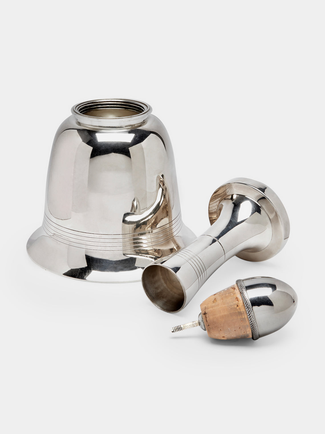 Antique and Vintage - 1930s Hukin & Heath Silver-Plated Bell Cocktail Shaker - Silver - ABASK