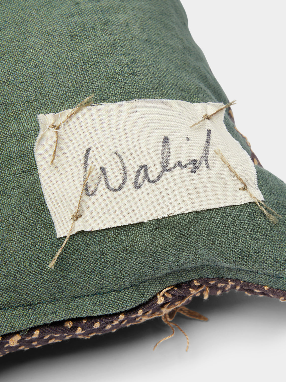 By Walid - 19th-Century Victorian Needlepoint Linen Cushion -  - ABASK