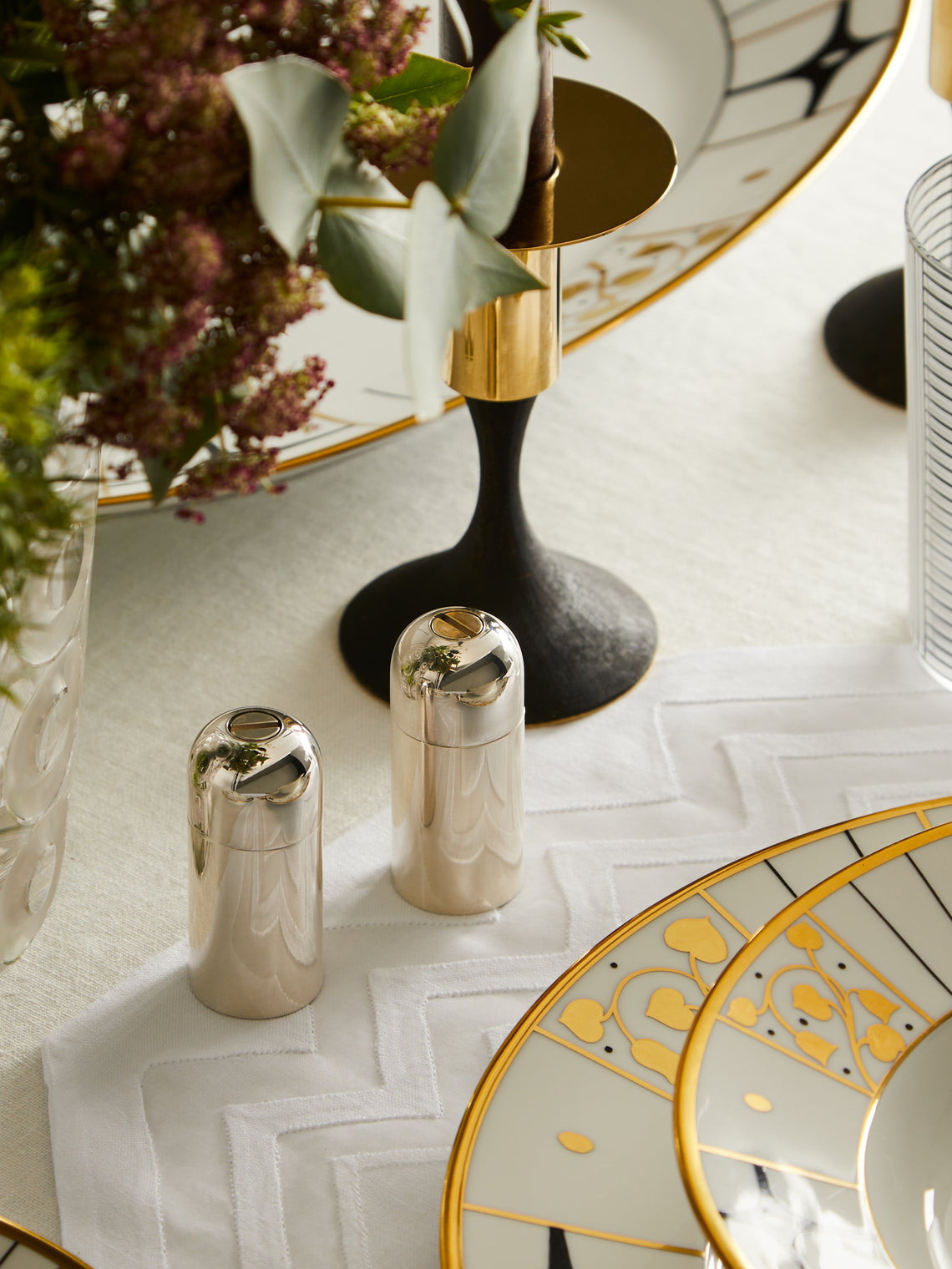 Chiarugi 1952 - Silver-Plated Brass Mini Salt and Pepper Mill (Set of 2) -  - ABASK