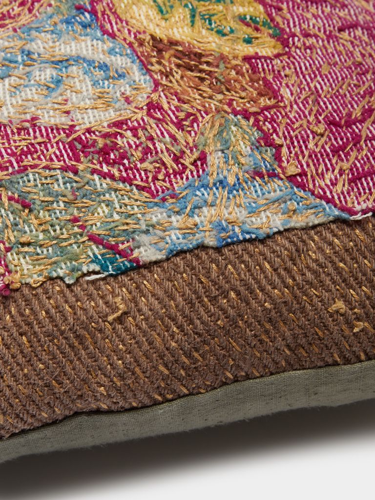 By Walid - 19th-Century Needlepoint Linen Cushion -  - ABASK