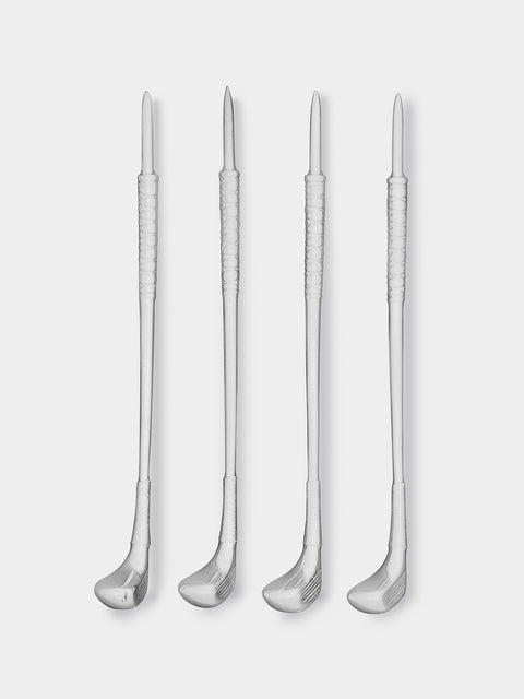 Jarosinski & Vaugoin - Golf Sterling Silver Cocktail Picks (Set of 4) -  - ABASK - 