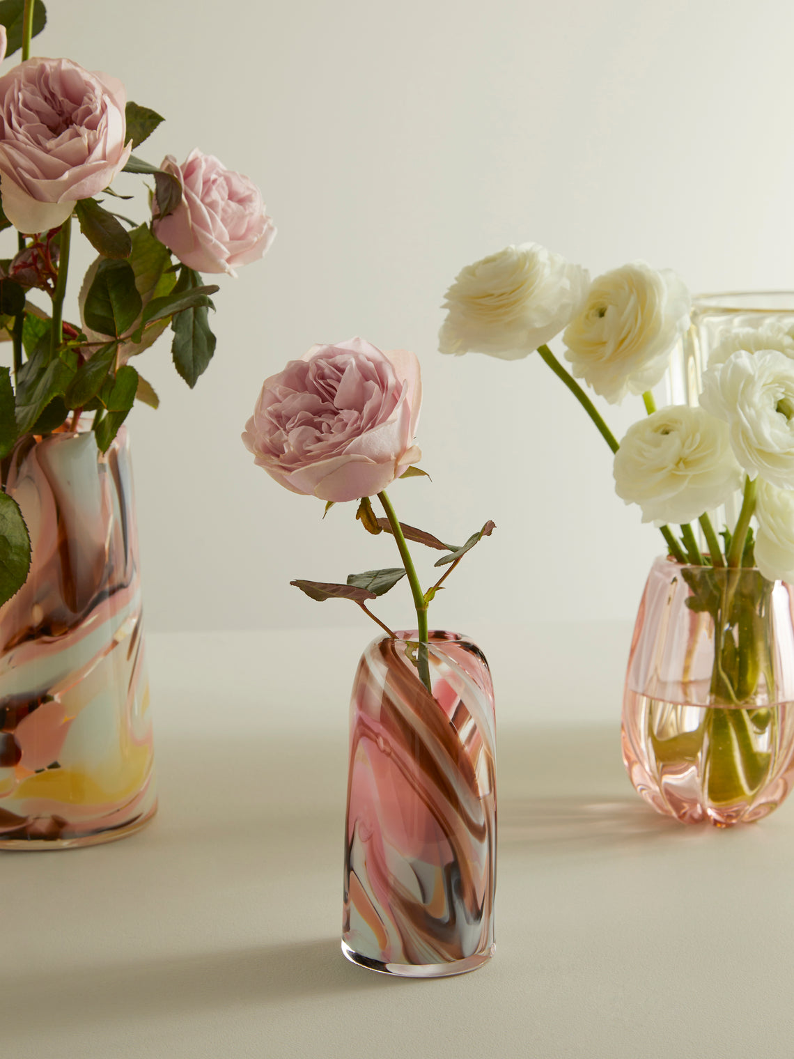 The Glass Studio - Marbled Hand-Blown Glass Bud Vase -  - ABASK