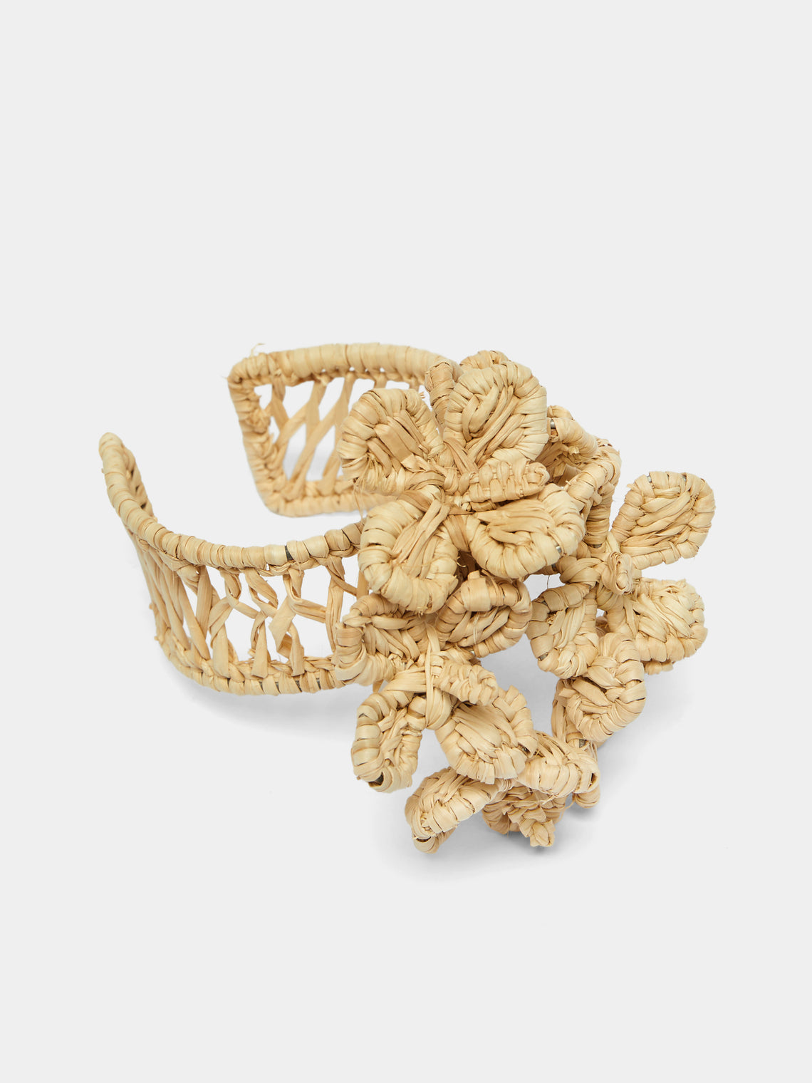 Artesanías del Atlántico - Coral Flower Handwoven Palm Napkin Rings (Set of 4) -  - ABASK