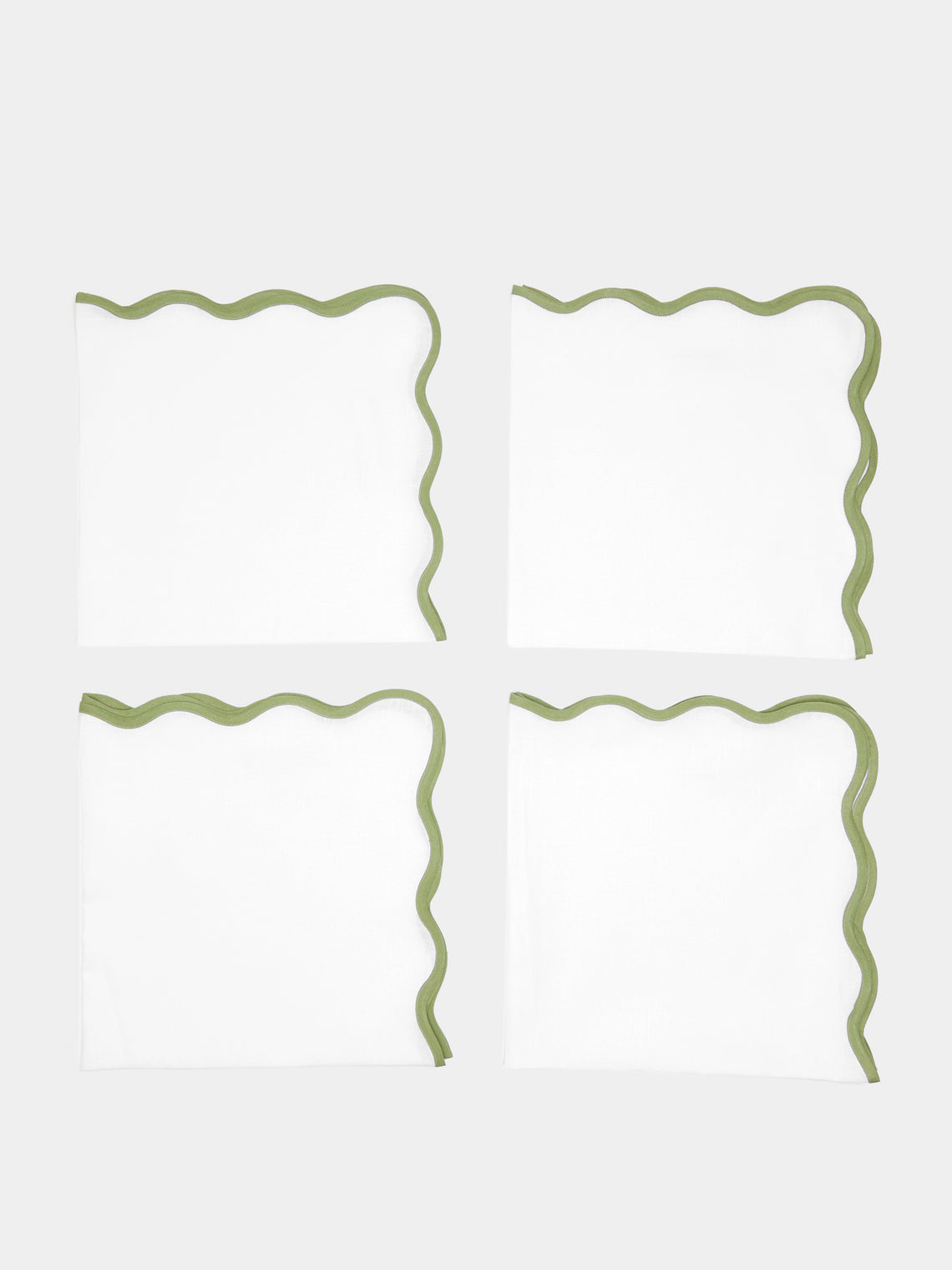 Angela Wickstead - Chiara Scalloped Linen Napkins (Set of 4) -  - ABASK