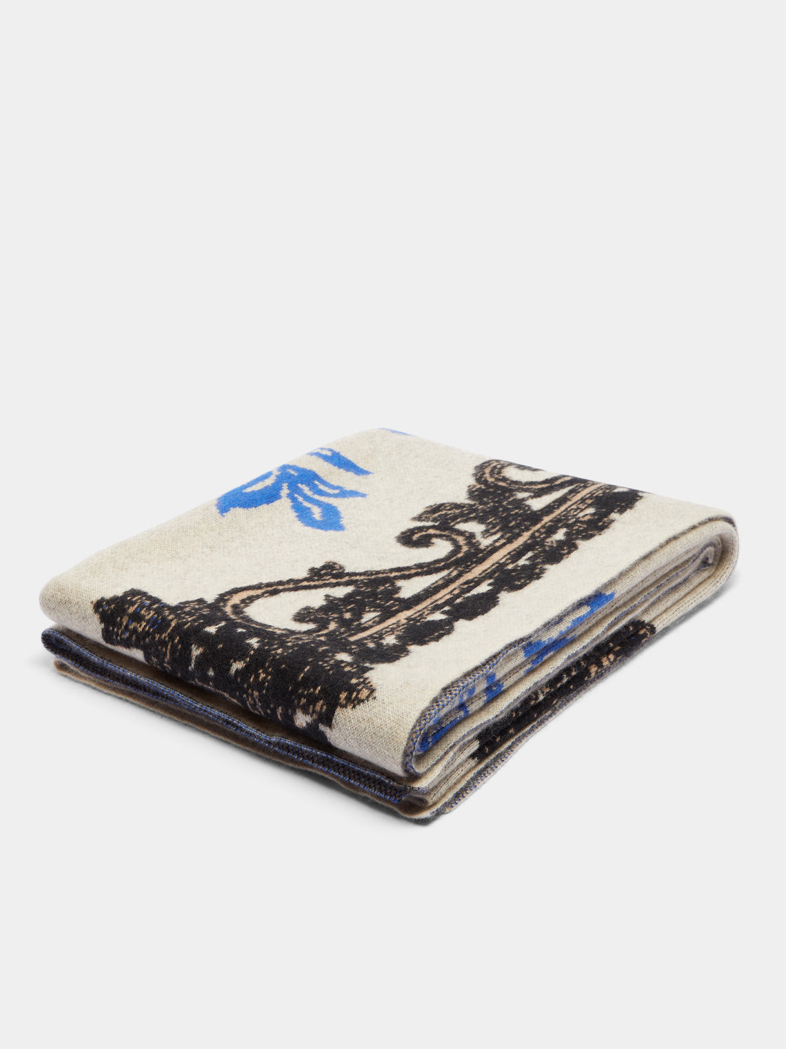 Saved NY - Lukas the Illustrator Bluebird Cashmere Blanket - Blue - ABASK