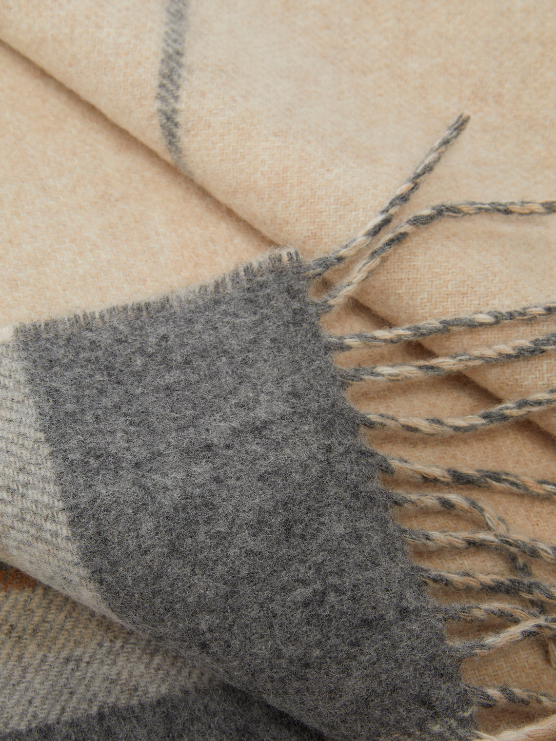 Johnstons of Elgin - Double-Faced Wool Check Blanket - Grey - ABASK