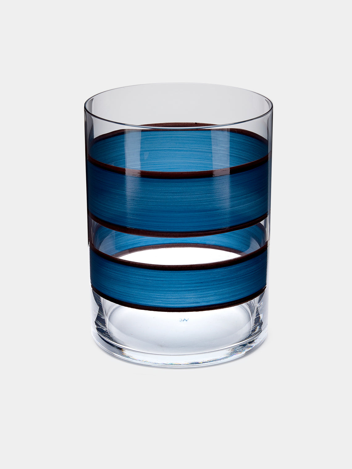 Los Vasos de Agua Clara - Wahaka Stripe Hand-Painted Glass Tumblers (Set of 6) -  - ABASK - 