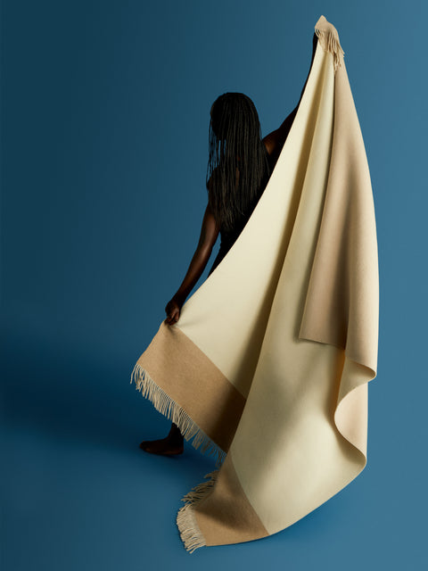 Brunello Cucinelli - Cashmere Colour-Block Blanket - Beige - ABASK