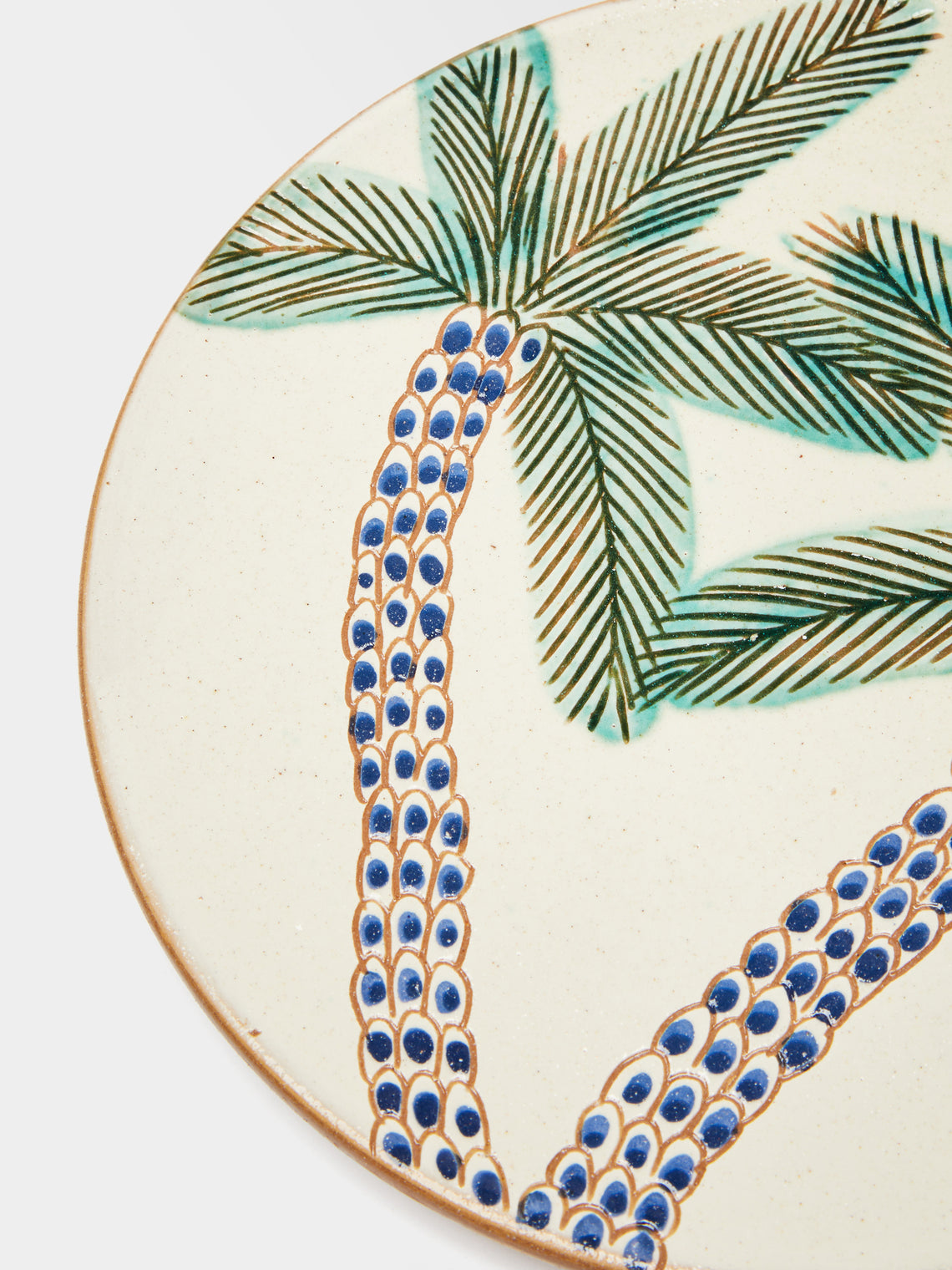 Anut Cairo - Palm Hand-Painted Ceramic Dinner Plates (Set of 4) -  - ABASK