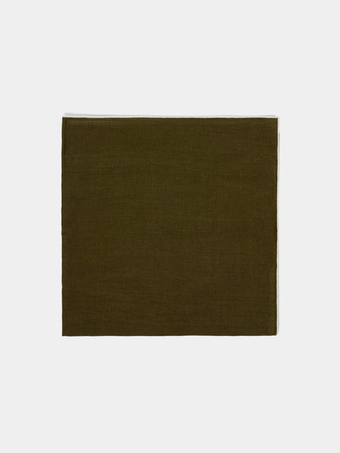 Madre Linen - Hand-Dyed Linen Contrast-Edge Napkins (Set of 4) -  - ABASK - 