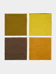 Madre Linen - Hand-Dyed Linen Contrast-Edge Napkins (Set of 4) -  - ABASK - 