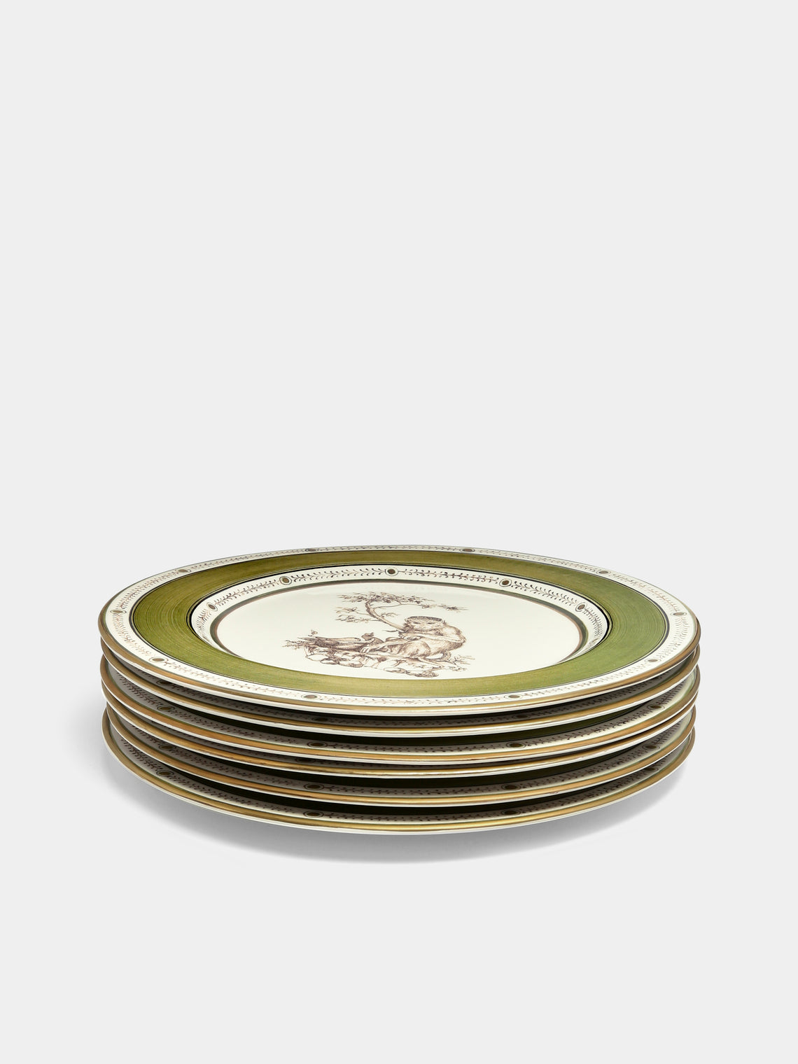 Laboratorio Paravicini - Monkeys Ceramic Dinner Plates (Set of 6) -  - ABASK