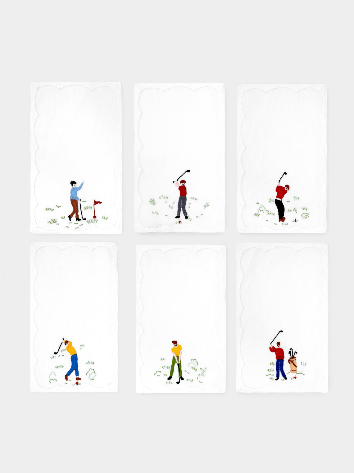 Taf Firenze - Golfers Cocktail Napkins (Set of 6) -  - ABASK