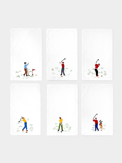 Taf Firenze - Golfers Cocktail Napkins (Set of 6) -  - ABASK